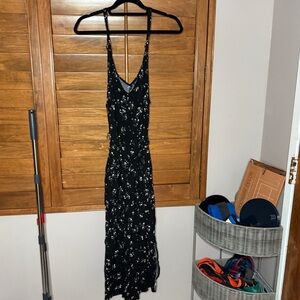 Torrid Cami Culotte Jumpsuit Black Floral Maxi Dress